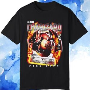 Pokemon Charizard Fire Flying Dragon Graphic T-shirt Size X-Large